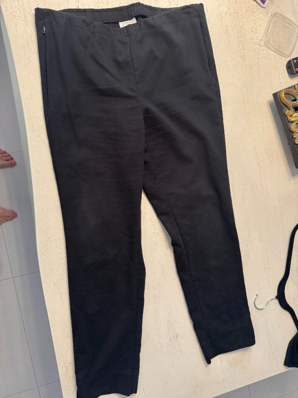 J Jill Black Essential Cotton Stretch pants, size 14